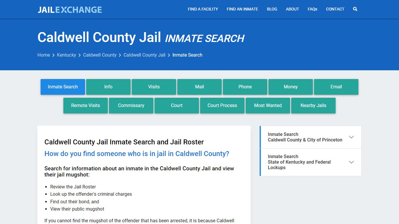 Inmate Search: Roster & Mugshots - Caldwell County Jail, KY