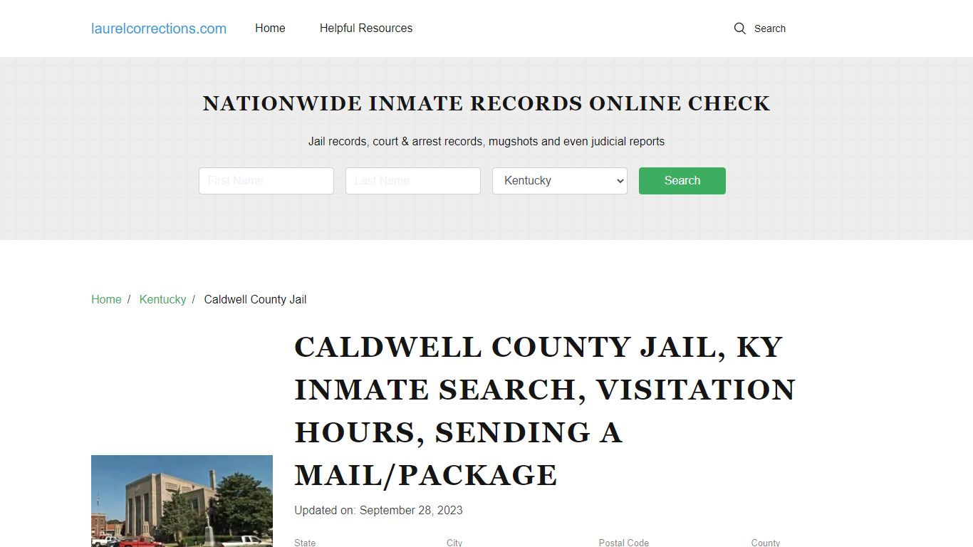 Caldwell County Jail, KY Inmate Search, Visitation Hours